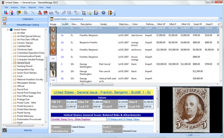 Find out how much your stamp collection is worth with stampmanage